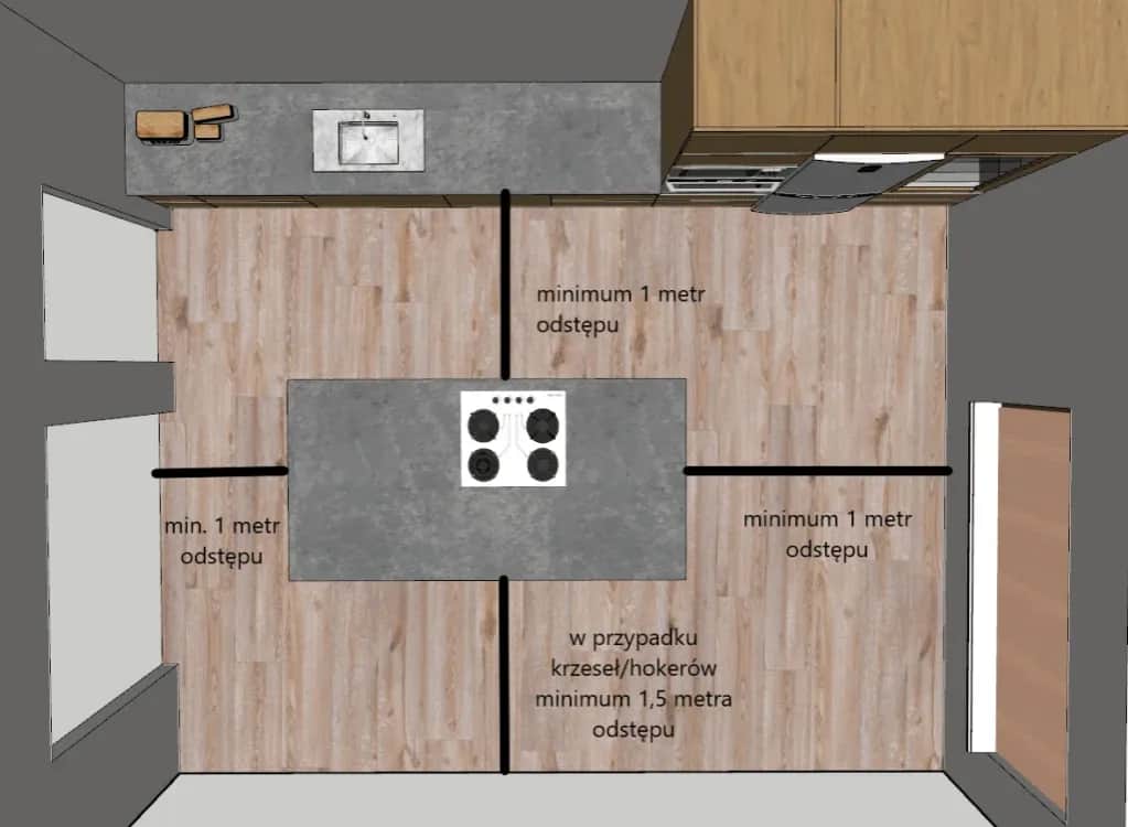 Jakie wymiary ma wyspa w kuchni? Standardy, które musisz znać